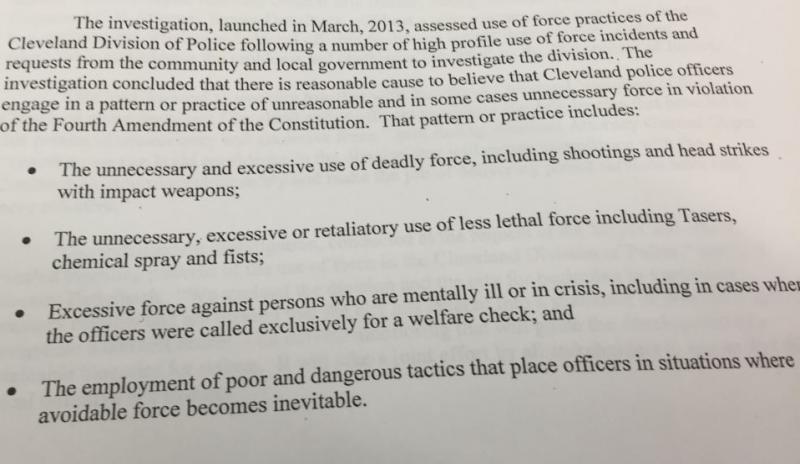 A summary of the problems with the Cleveland PD