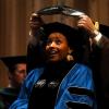 The doctoral collar descends on Marleny Franco at Severance Hall during the CWRU Medical School graduation ceremony Saturday, May 17th, 2009, in Cleveland, Ohio. 

