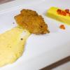 Matt Mathlage's Cleveland fried chicken, sweet corn panna cotta, grits with Ohio honey