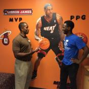 James Warner (left) is director of the LeBron James Boys & Girls Club in southeast Akron. Brian Brown is a student at LeBron's alma mater, St. Vincent-St. Mary. Both say the four-time MVP stayed involved in Summit County, even while living in Miami