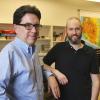 John Bennett (left) and Matthew Russ teach at The Lippman School in Akron. They encouraged students to take part in the Tech Timeout Challenge as a way to open a dialogue about the role of technology in our lives.  