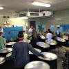 Composer Clint Needham visited Akron schools to encourage children to send sounds to inspire him.