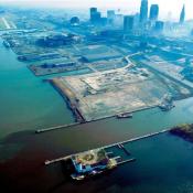 An aeriel view of the Port of Cleveland.